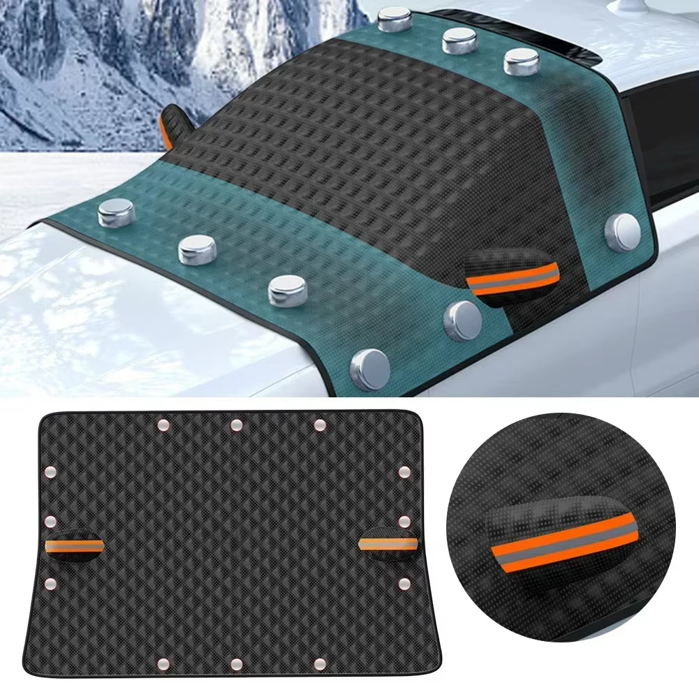 Large Magnetic Winter Car Snow Cover and Windshield Protector - Waterproof Anti-Freeze Sun Visor Accessory